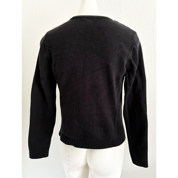 NWOT Croft & Barrow Quilted Knit Zippered Jacket - Black - Size Medium - Picture 3 of 7